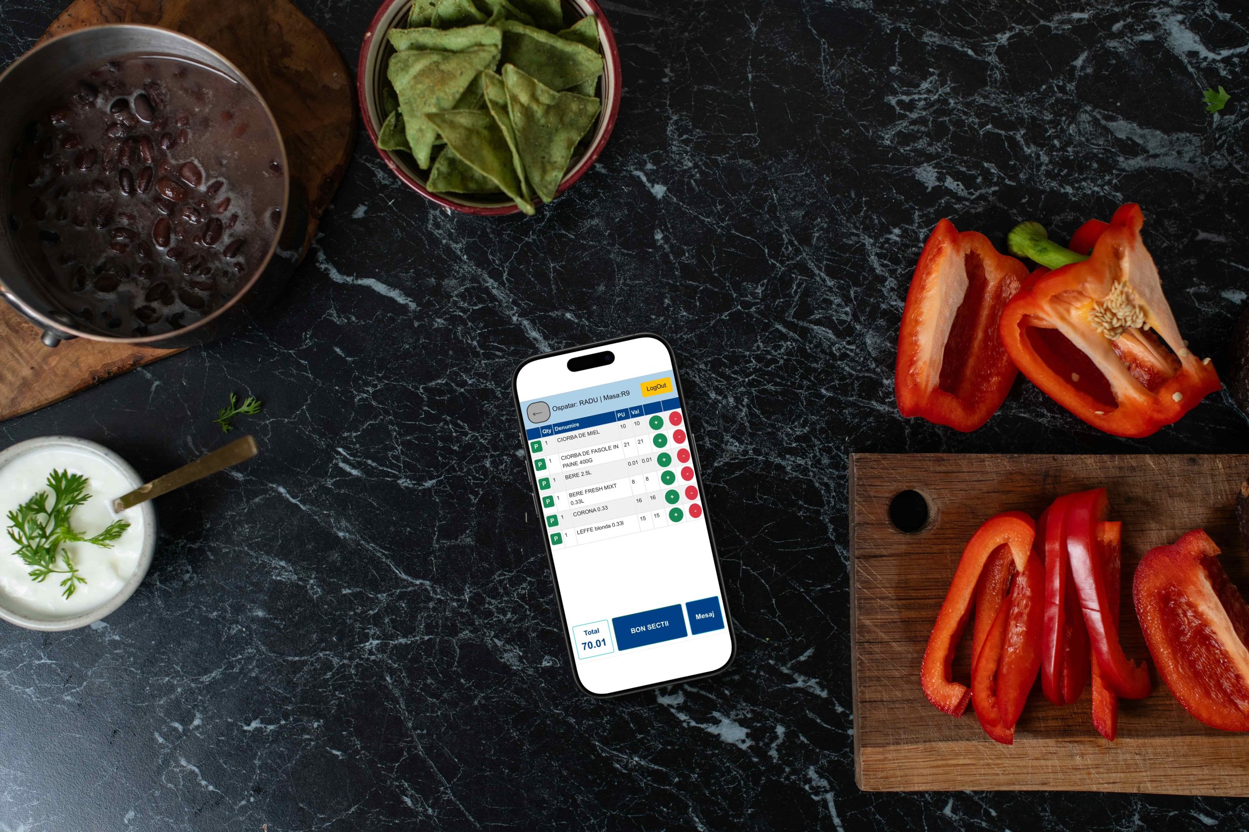 Software 2 mockuuups iphone mockup on the marble kitchen unit scaled